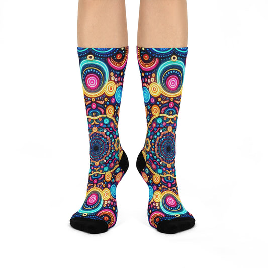 Cosmic Chroma Empyrean. Trippy Cushioned Crew Socks