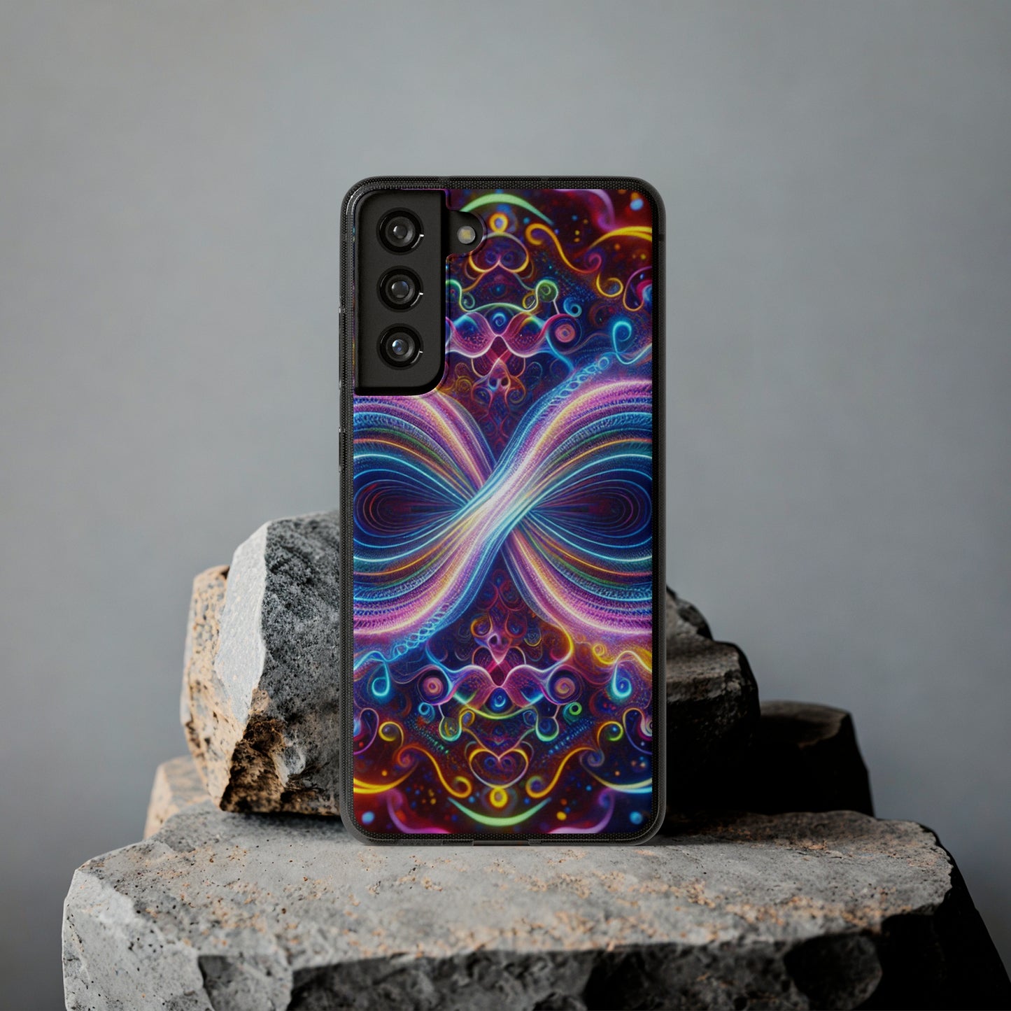 "Neon Infinity Bliss" Infinity Patterns Art Polycarbonate Phone Case