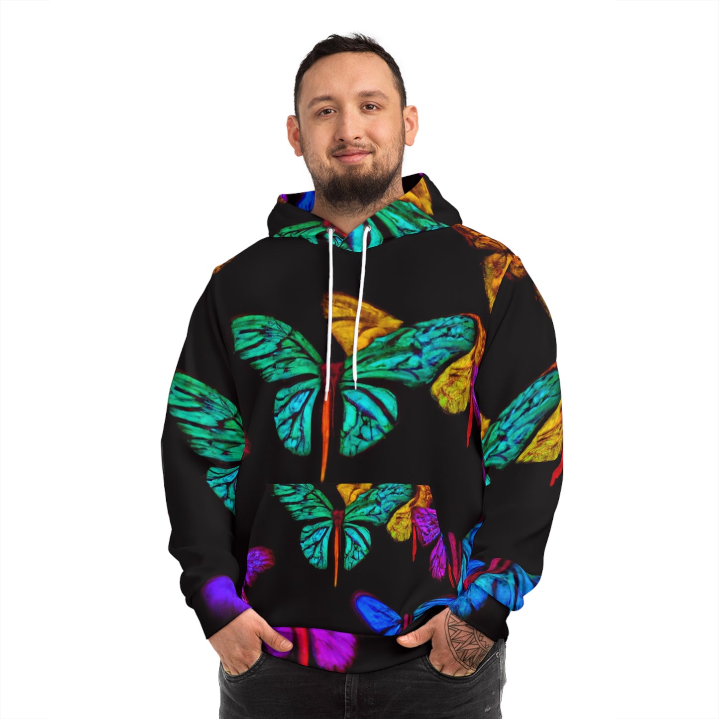 Aurora's Prismatic Drift. - Butterflies AOP Hoodie