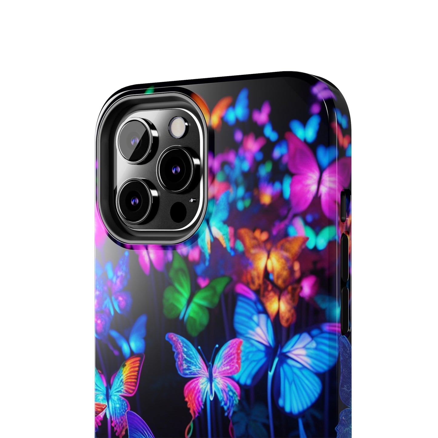 "Neon Flutterby Lights" NEON Butterflies Tough Phone Case