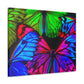 "Electric Dreamer's Dance" Neon Butterflies  Art Canvas