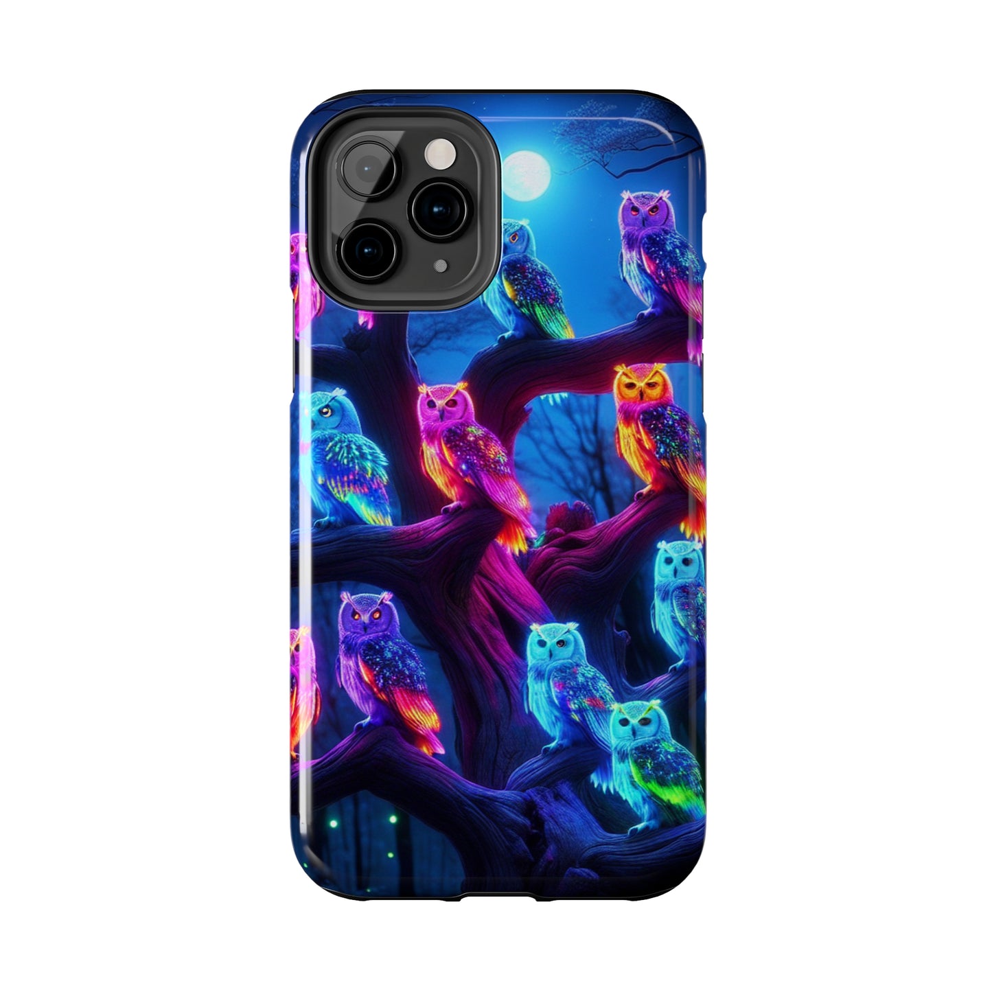 "Neon Nocturne" NEON Owls Tough Phone Case