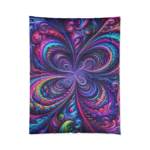 Trancendent Trippin' Neon Infinity Swirls. Trippy Infinity Patterns Comforter Blanket