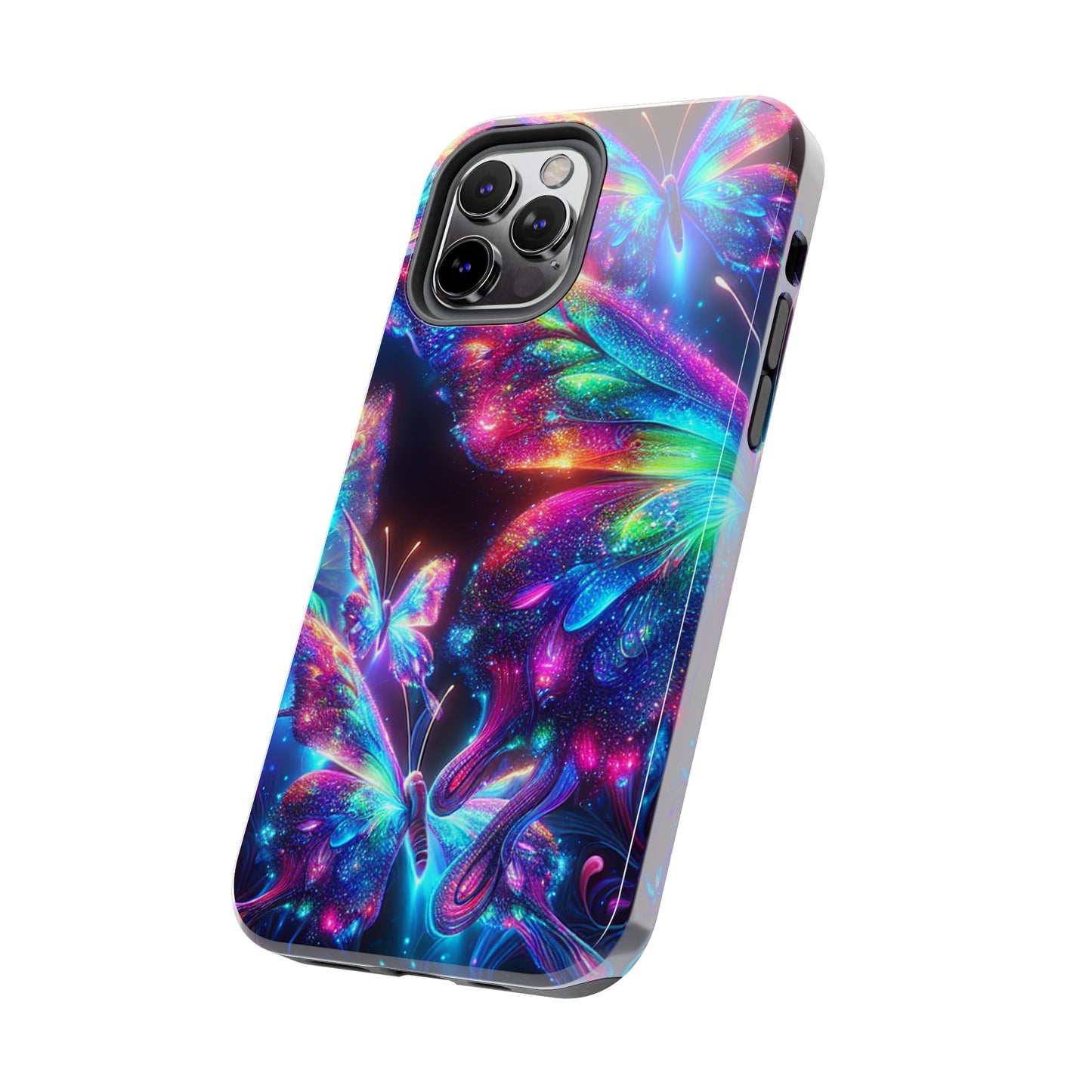 "Butterfly Prism Eruption" NEON Butterflies Tough Phone Case