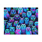 "Neon Nocturnal" - Neon Owls Puzzle 30, 110, 252, and 1000 Pieces