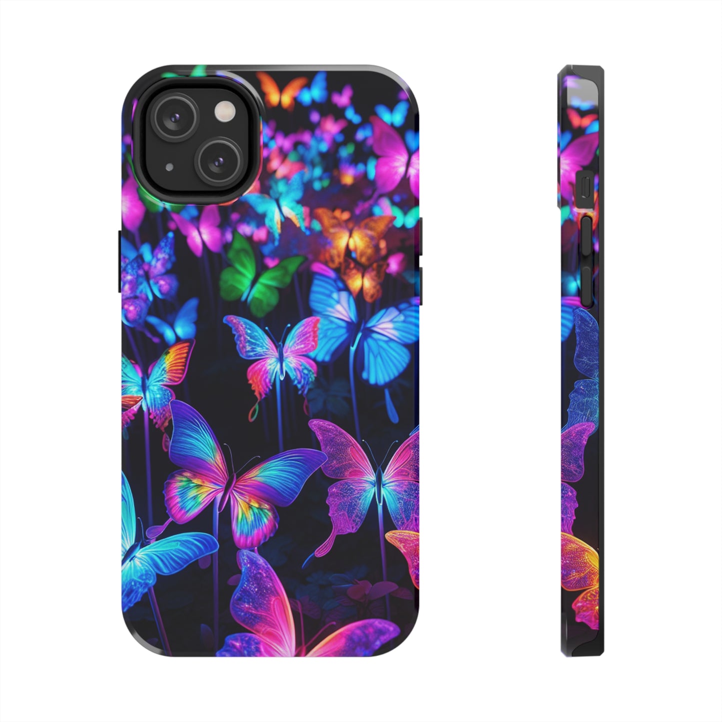 "Neon Flutterby Lights" NEON Butterflies Tough Phone Case