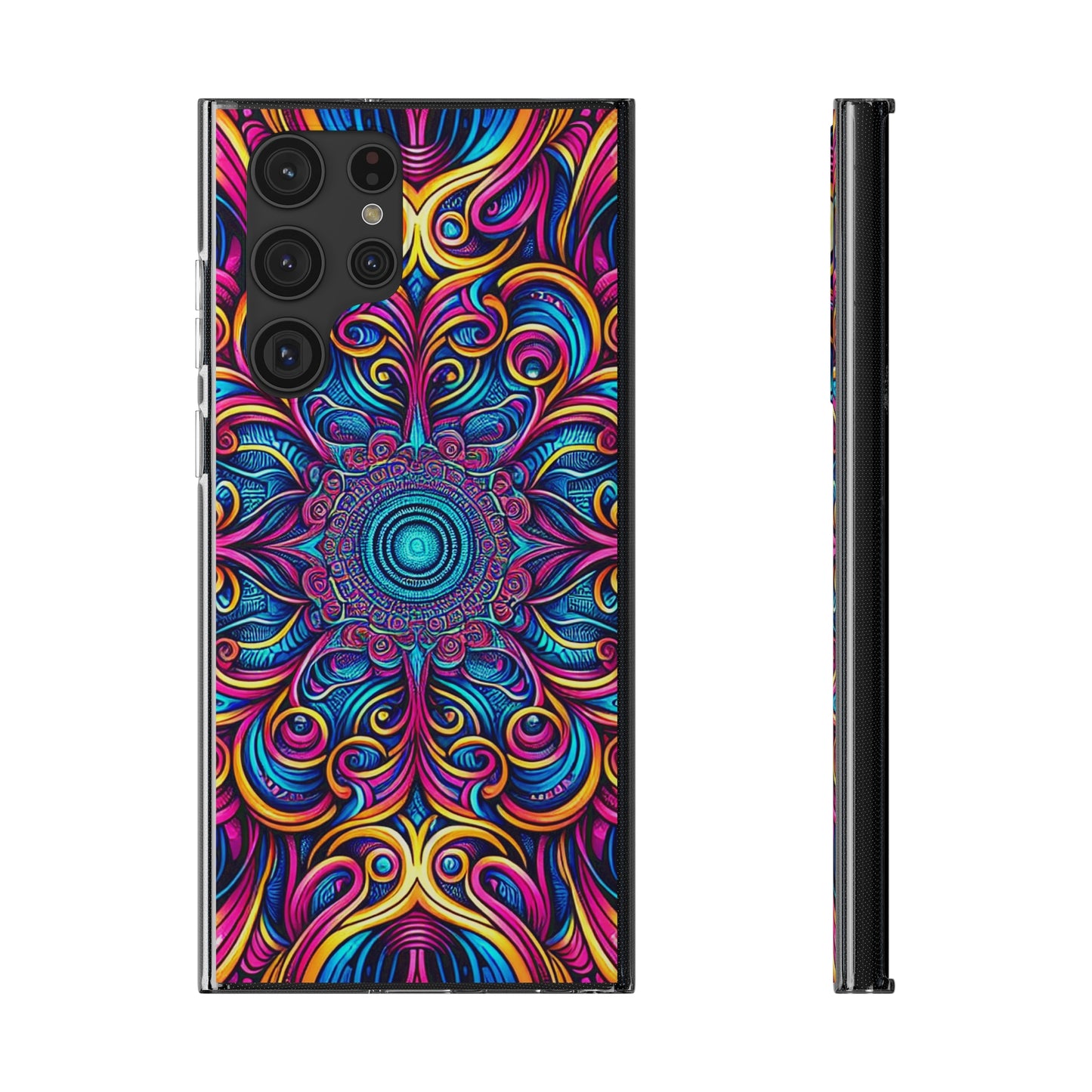 "Fantasia of Fluorescence" Infinity Patterns Art Polycarbonate Phone Case Samsung Galaxy s21 s22 Google Pixel 6 Iphone 11 12 13 14 Pro Max Mini Plus