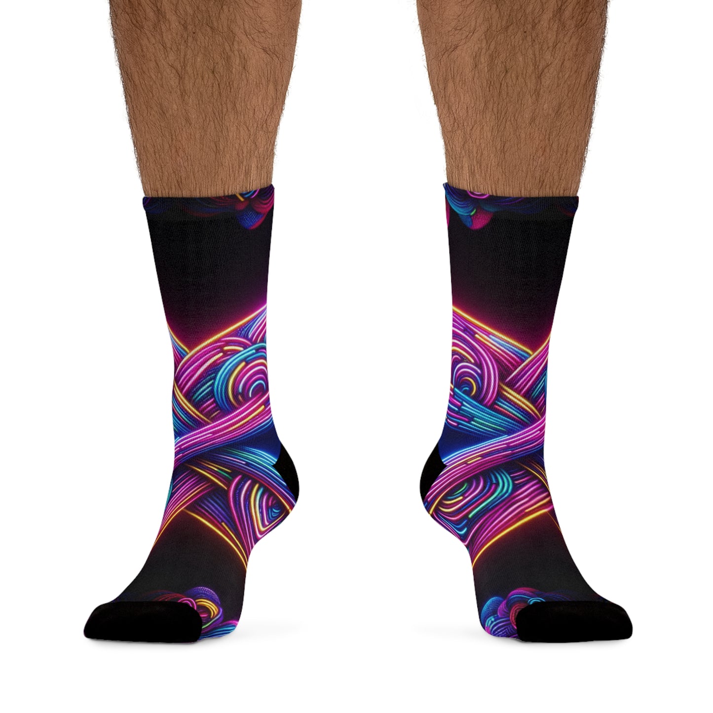 TDB Vibrant Neonic Infinity Visuals Trippy Recycled Poly Socks