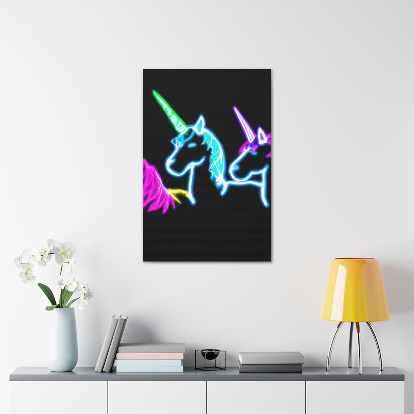 Neon Mystic Prismatic Unity NEON Unicorns Art Canvas