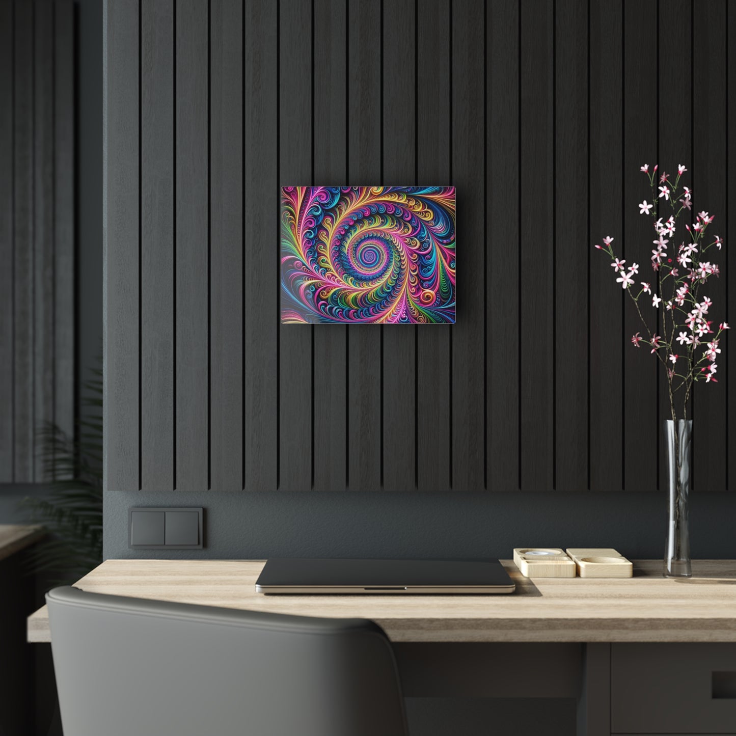 Neon Infinity Infinity Prismatic Vortex Trippy infity Pattern 1/4" Glossy Acrylic Art