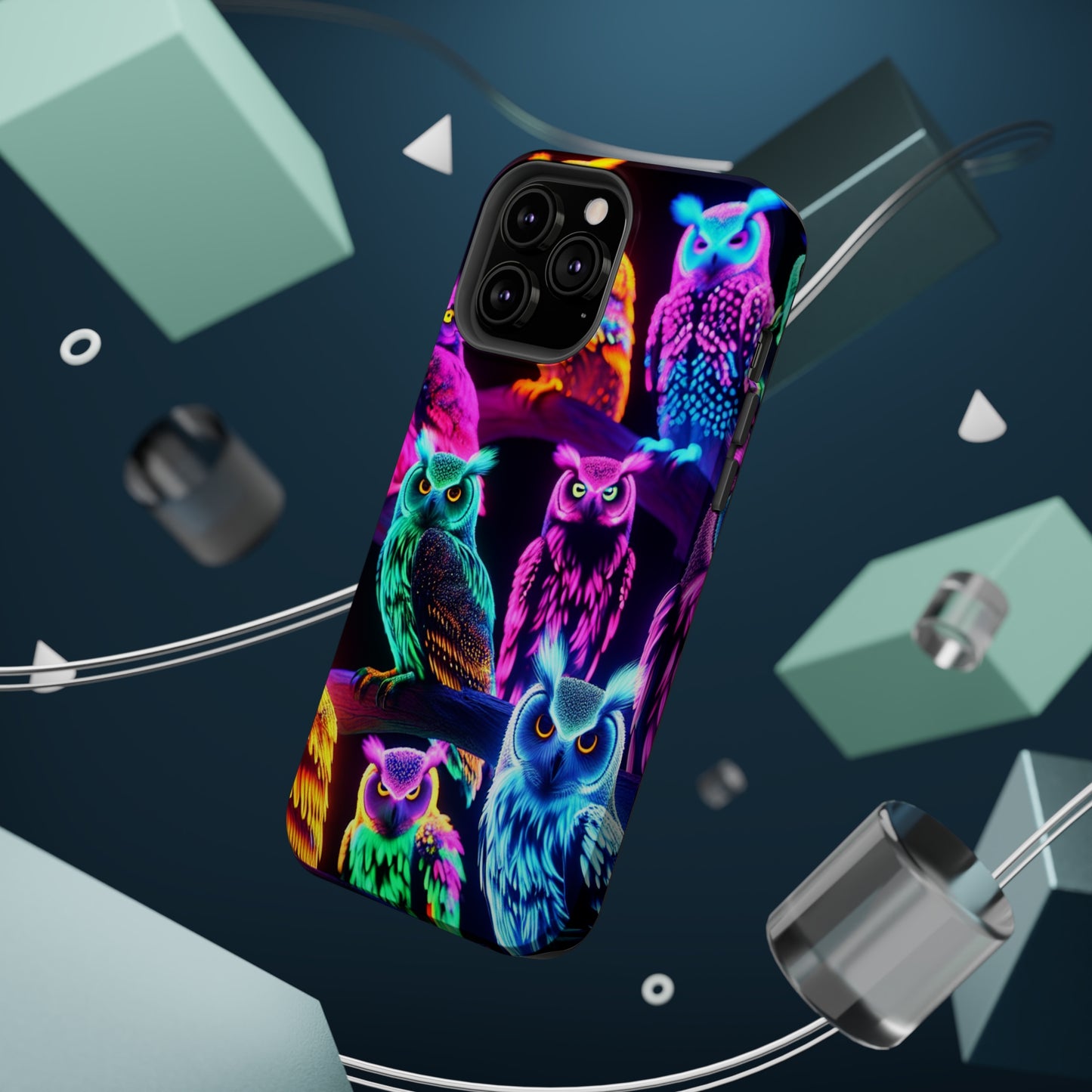 Neon Night Owls. Neon Owls Premium Art Magsafe Magnet Tough IPhone 13 14 15 Pro Plus Max and Mini in Matte and Glossy Phone cases