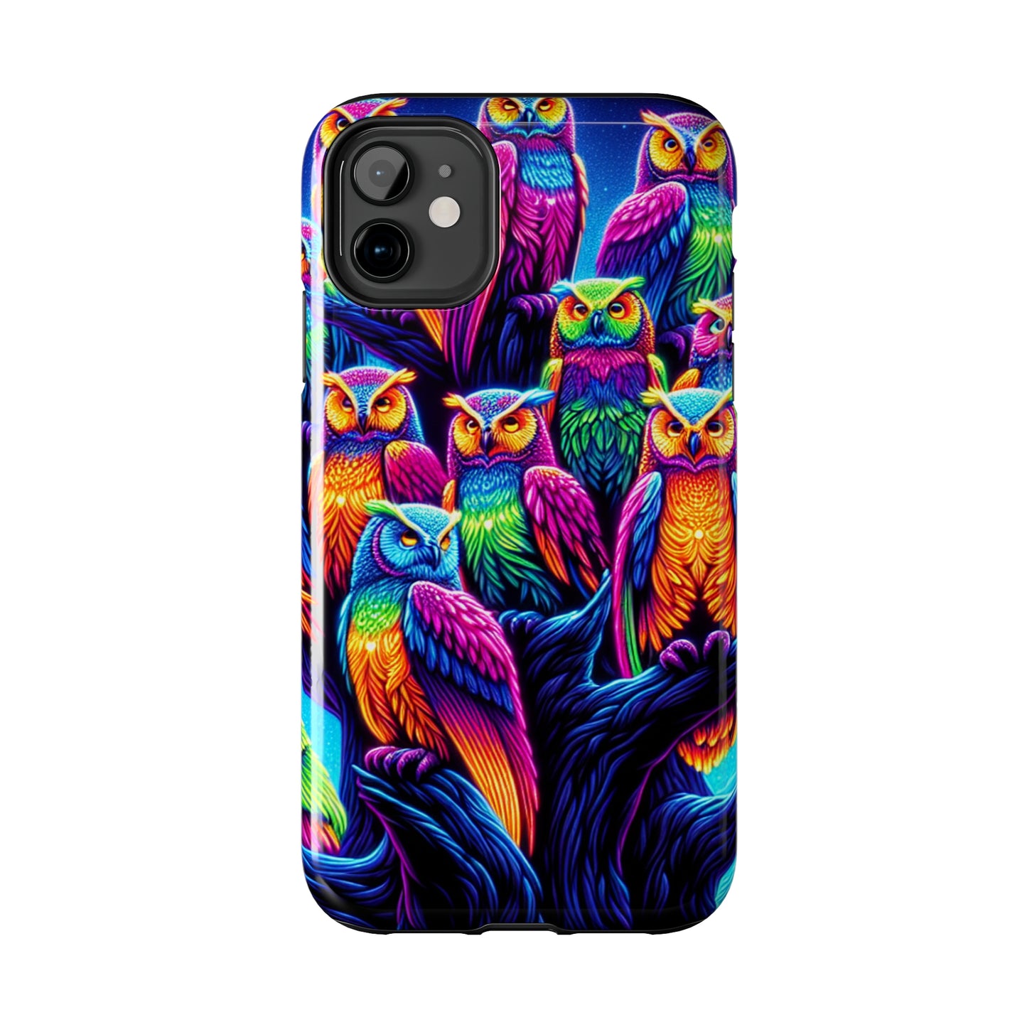 Neon Nocturne. NEON Owls Tough Phone Case