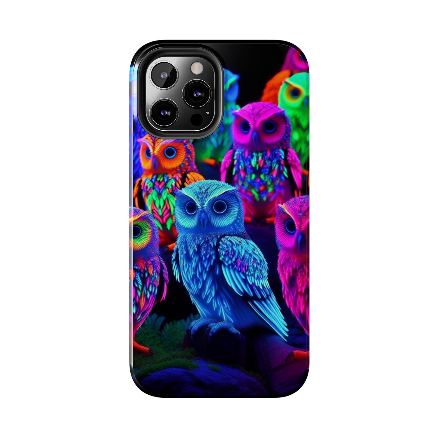 Neon Nocturne. NEON Owls Tough Phone Case