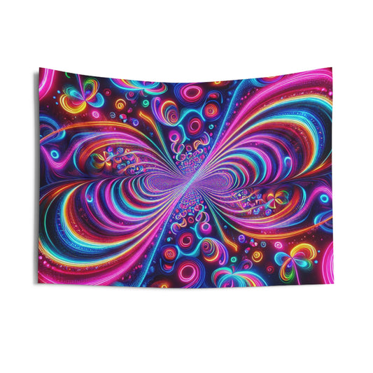 Psychedelic Eternal Radiance. Infinity Patterns Art Tapestry