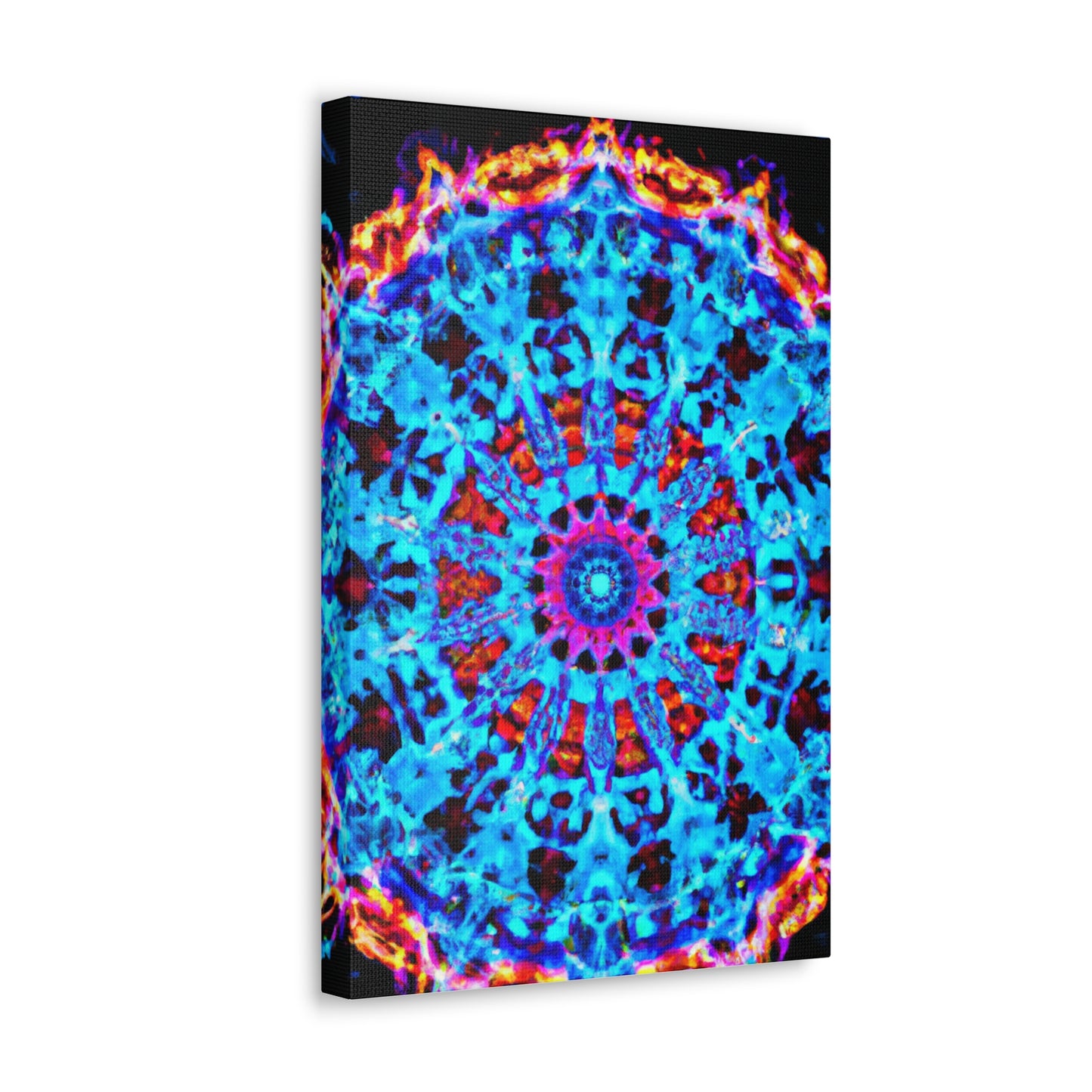 Vividly-Vortexed Neon Infinity Illumination. Trippy Infinity Patterns Art Canvas