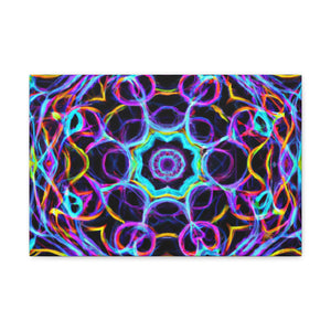 Neon Infinity Voyage. Trippy Infinity Patterns Art Canvas