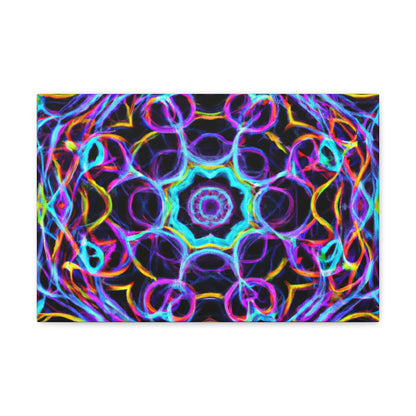 Neon Infinity Voyage. Trippy Infinity Patterns Art Canvas