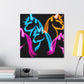 "Neon Unicorns at Dusk" NEON Unicorns Art Canvas