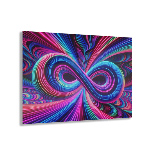 Cosmic Geometrica Splendor. Trippy infity Pattern 1/4" Glossy Acrylic Art
