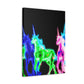 Enchanted Neon Dreamscape NEON Unicorns Art Canvas