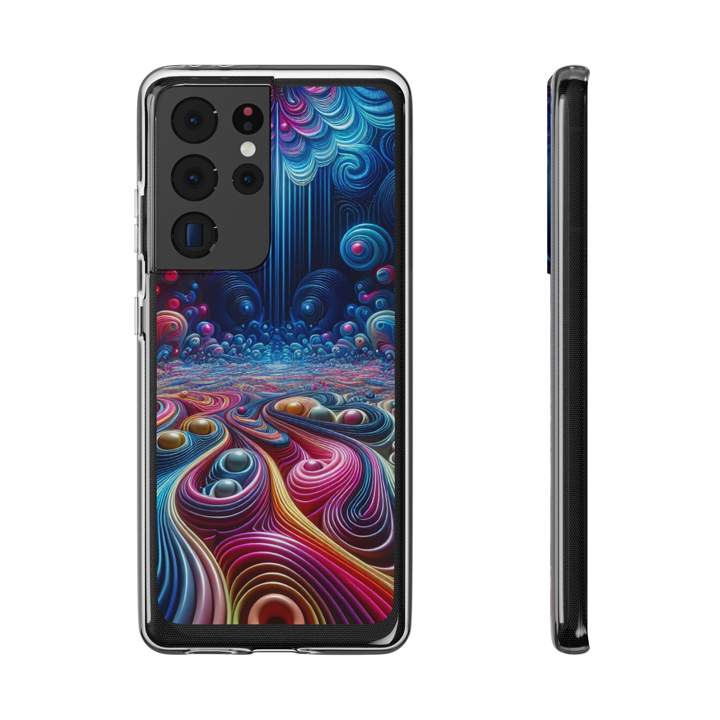 Mesmerizing Neon Infinity Infinity Patterns Art Polycarbonate Phone Case Samsung Galaxy s21 s22 Google Pixel 6 Iphone 11 12 13 14 Pro Max Mini Plus