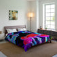 Vivid Neon Dreamscape. Butterflies & Mushrooms Comforter Blanket