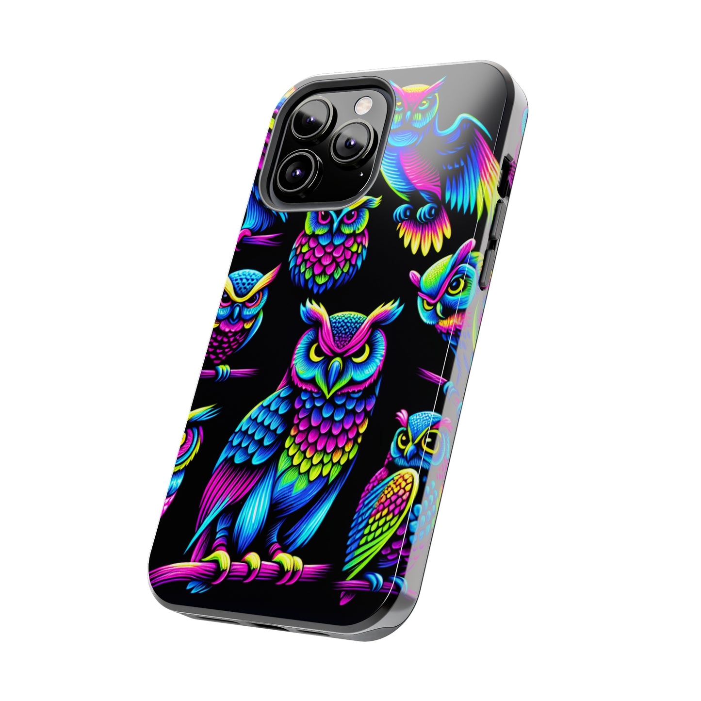 Neon Glowing Owls. NEON Owls Tough Phone Case