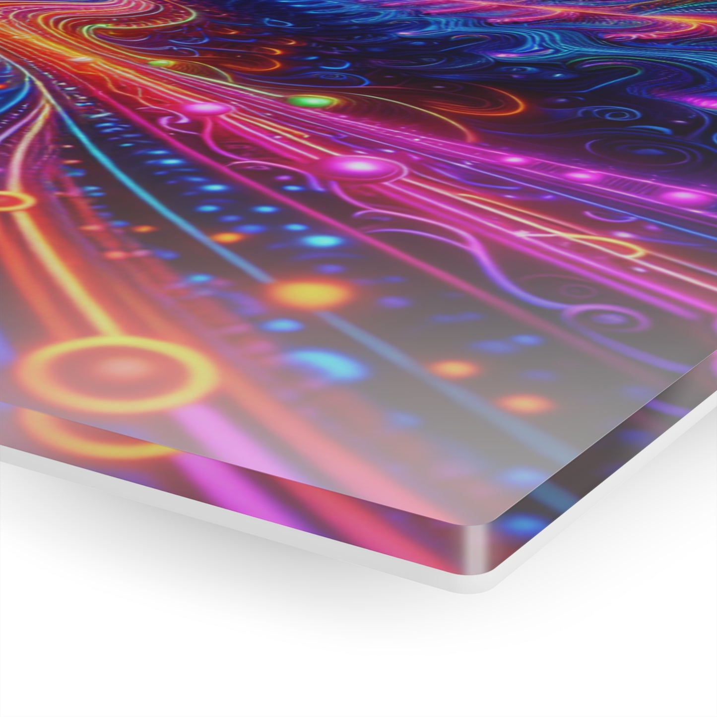 'Vibrant Infinity Prism' Trippy infity Pattern 1/4" Glossy Acrylic Art