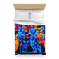 Salvador da Vinci - NEON Owls Microfiber Duvet Cover