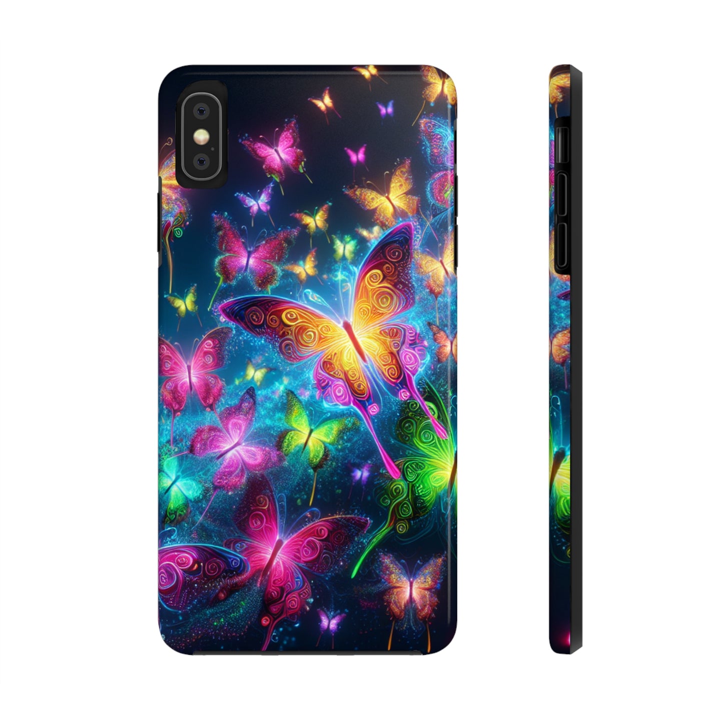 Neon Butterflies In Flight. NEON Butterflies Tough Phone Case