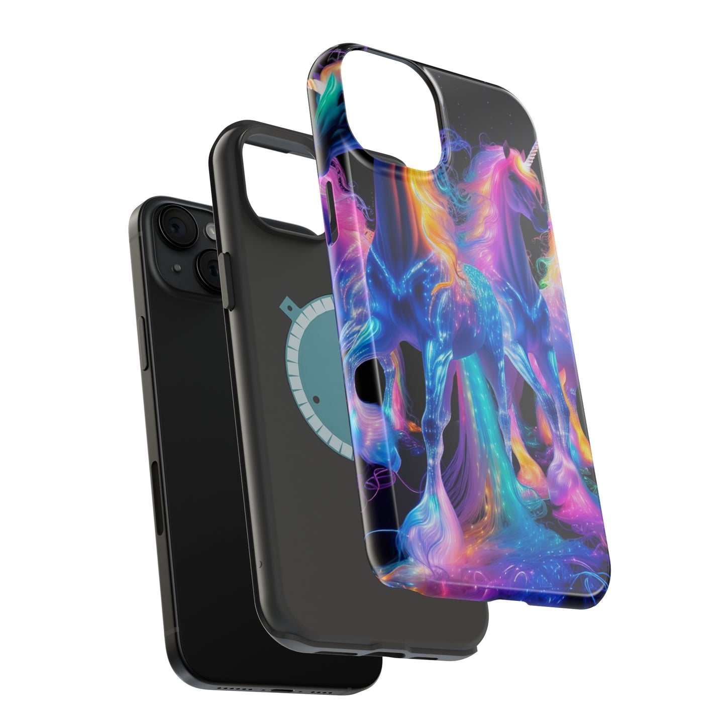 Neon Unicorn Bliss Neon Unicorns Premium Art Magsafe Magnet Tough IPhone 13 14 15 Pro Plus Max and Mini in Matte and Glossy Phone cases