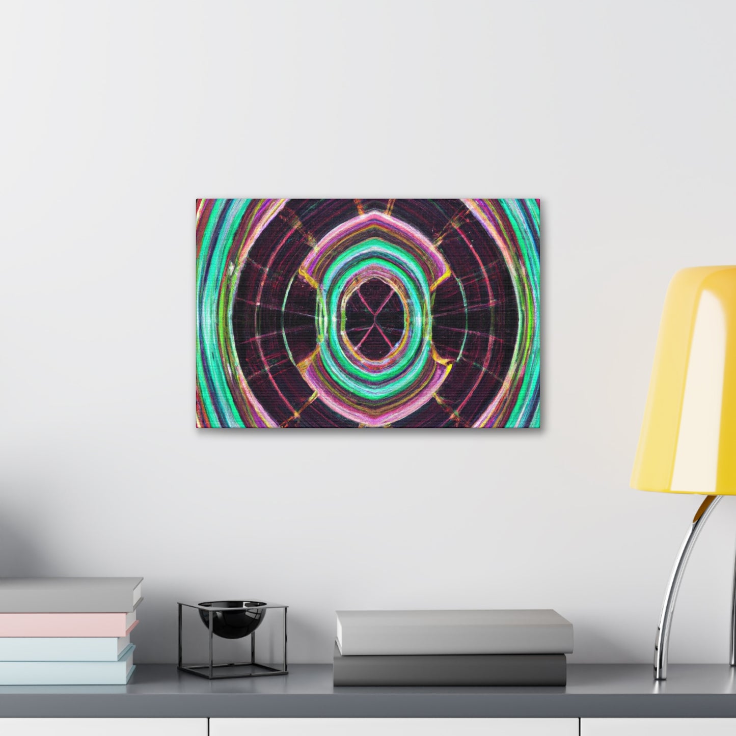 Electric Cosmic Confetti. Trippy Infinity Patterns Art Canvas