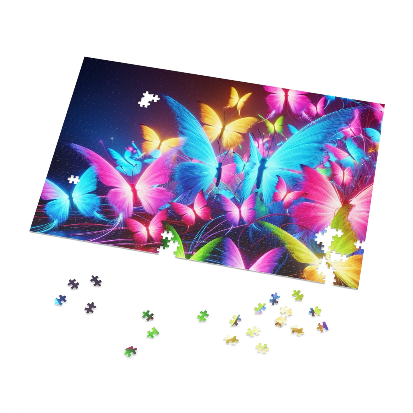 NeonButterflyFlock. - Neon Butterflies Puzzle30, 110, 252, and 1000 Pieces
