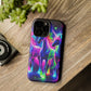 "Uni-Neon Fantasy" Neon Unicorns Premium Art Magsafe Magnet Tough IPhone 13 14 15 Pro Plus Max and Mini in Matte and Glossy Phone cases