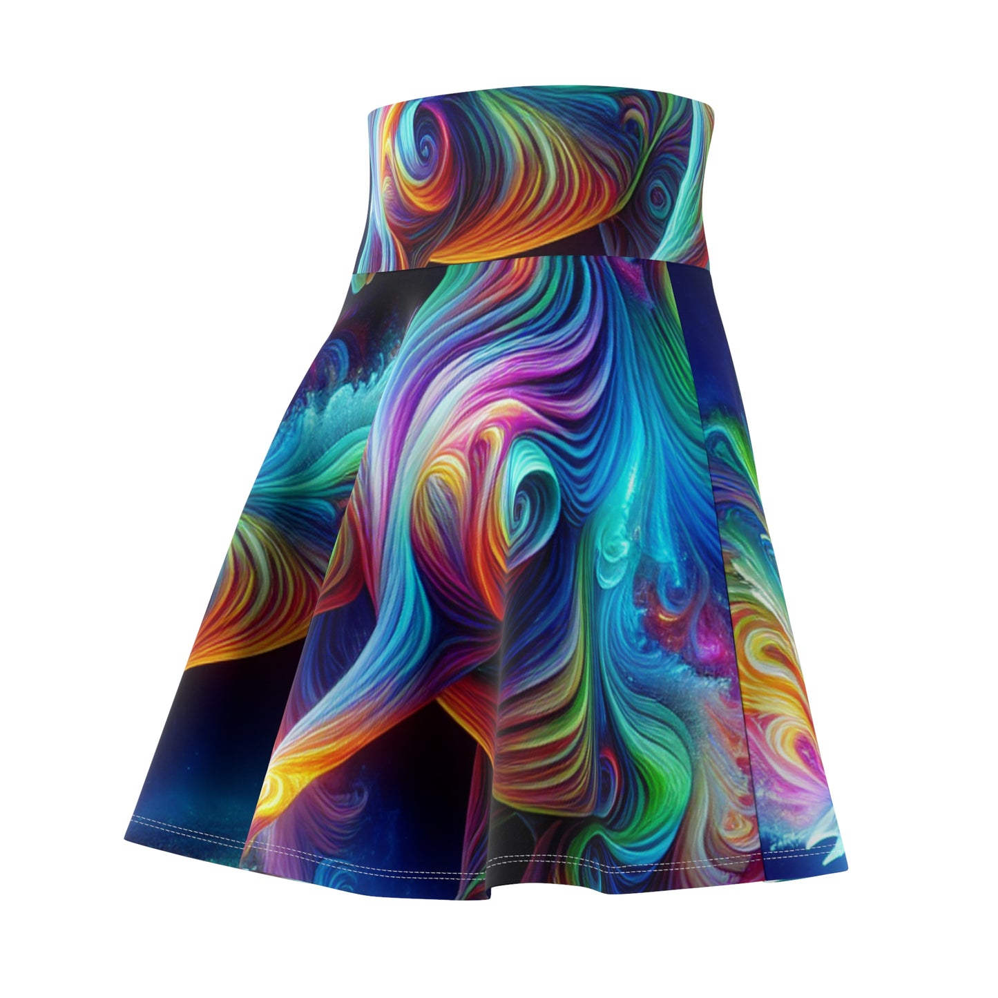 "Neon Rainbow Dreamers" -NEON Unicorns Woman' Skater Skirt
