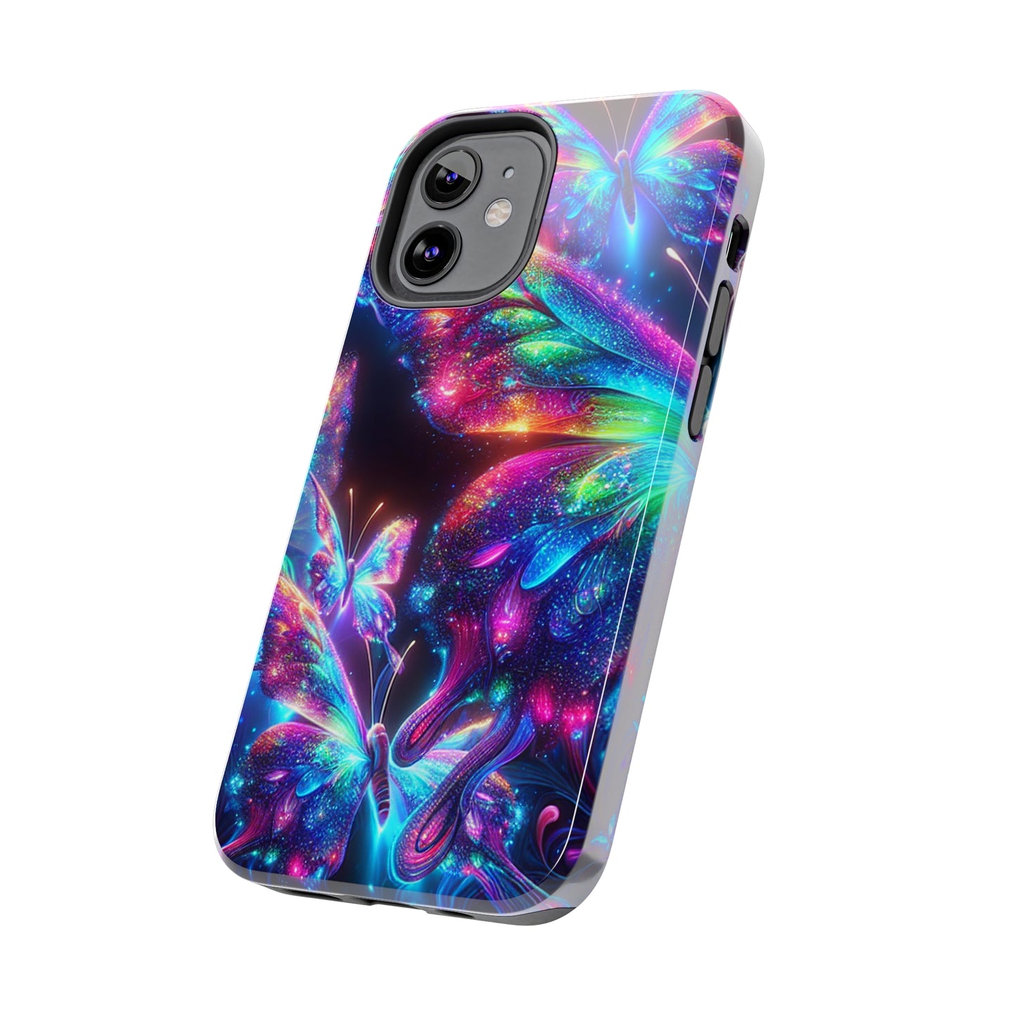 "Butterfly Prism Eruption" NEON Butterflies Tough Phone Case