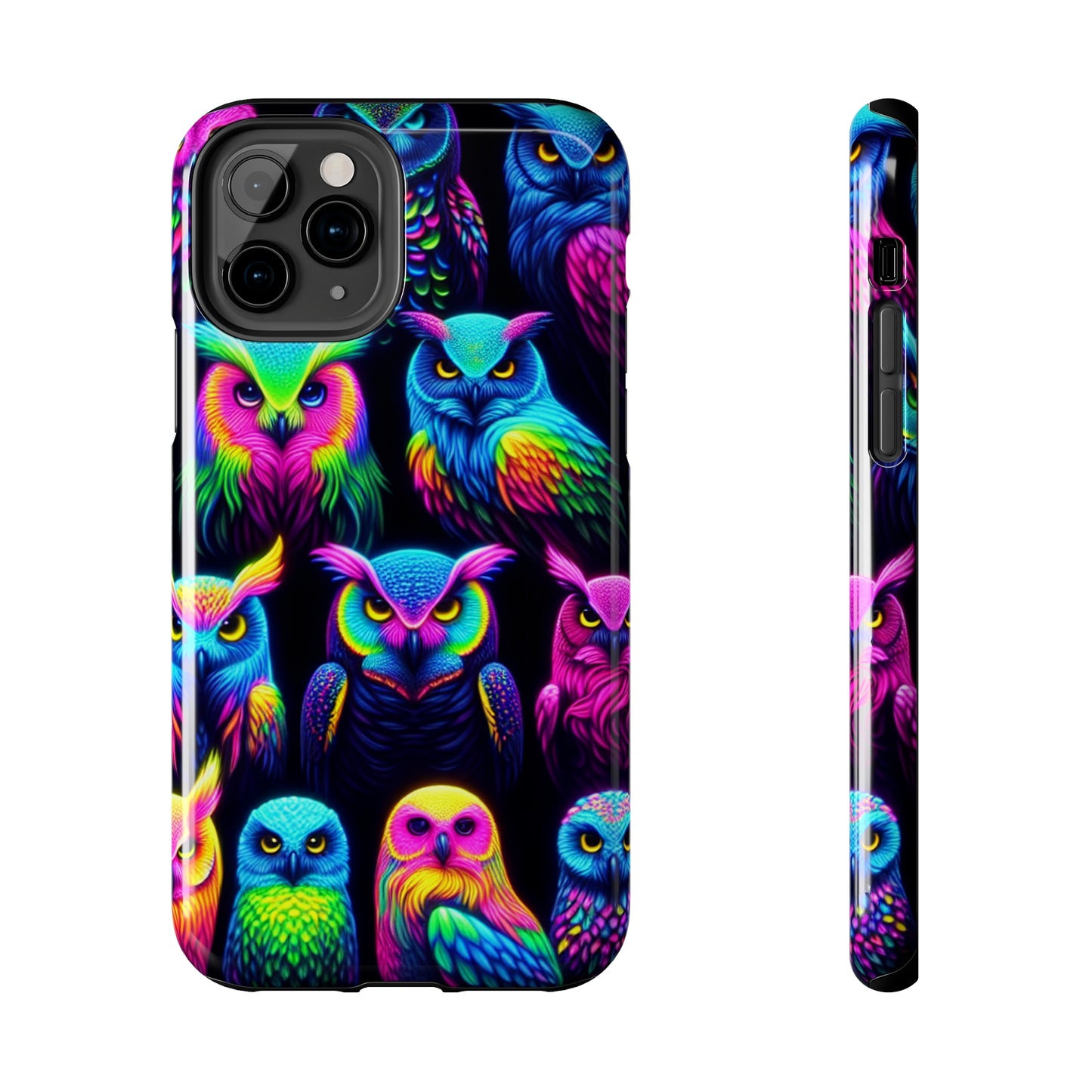 "Nocturnal Neon Glow" NEON Owls Tough Phone Case