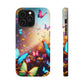 "Neon Butterfly Blooms" Neon Butterflies Premium Art Magsafe Magnet Tough IPhone 13 14 15 Pro Plus Max and Mini in Matte and Glossy Phone cases