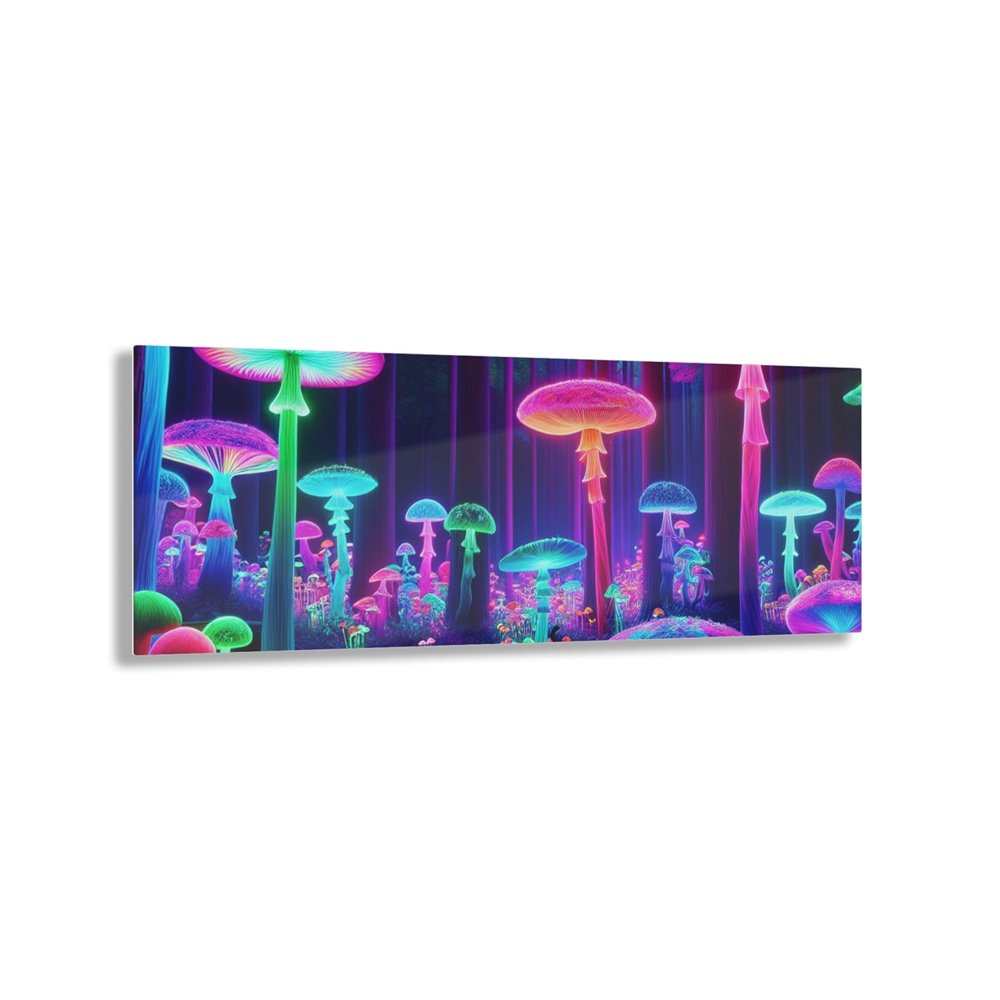 Neon Fungal Fantasy. Mushrooms 1/4" Glossy Acrylic Art