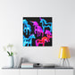Neon Unicorn Fantasia NEON Unicorns Art Canvas