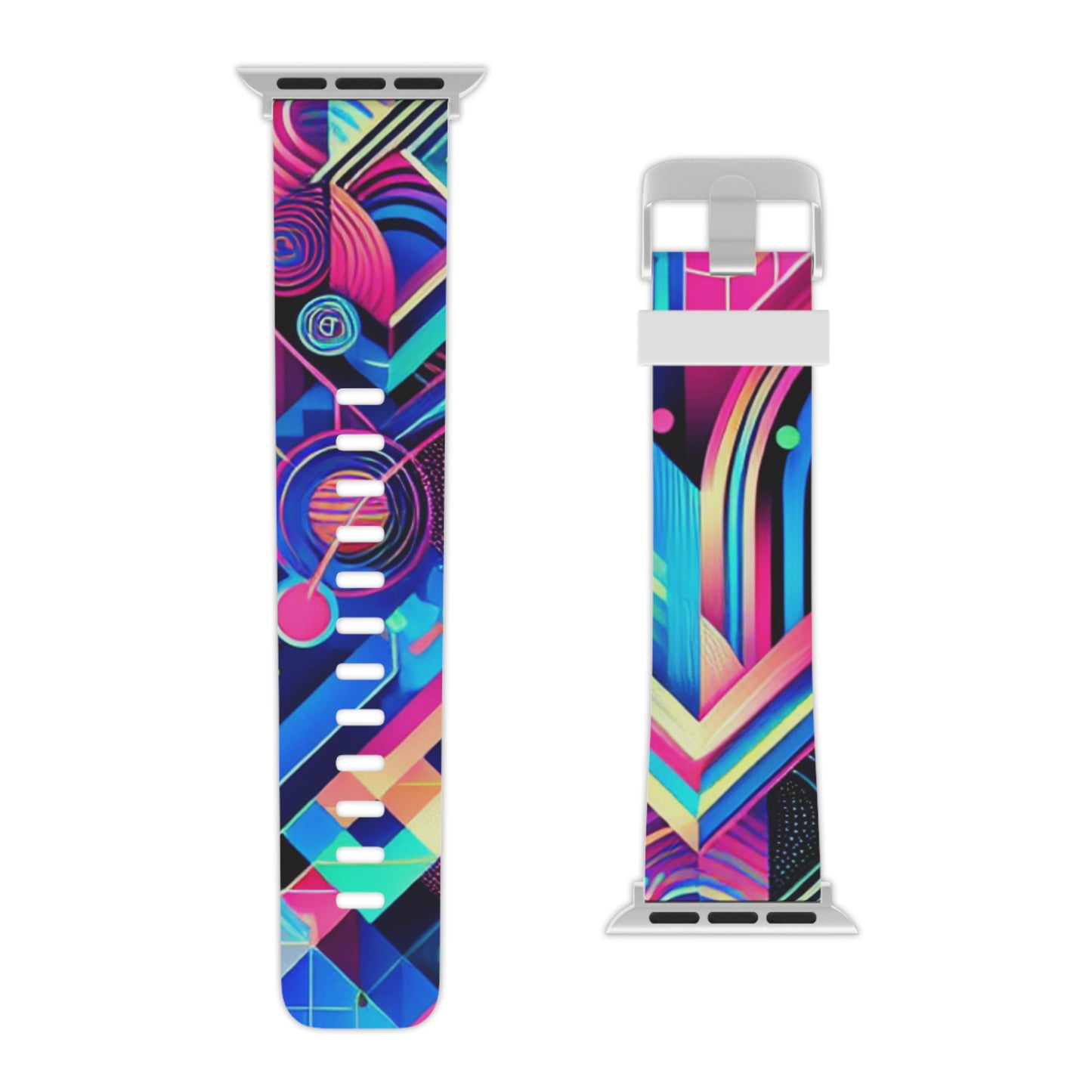 "Neon Glitchscape" - Trippy Infinity Patterns Iwatch Band