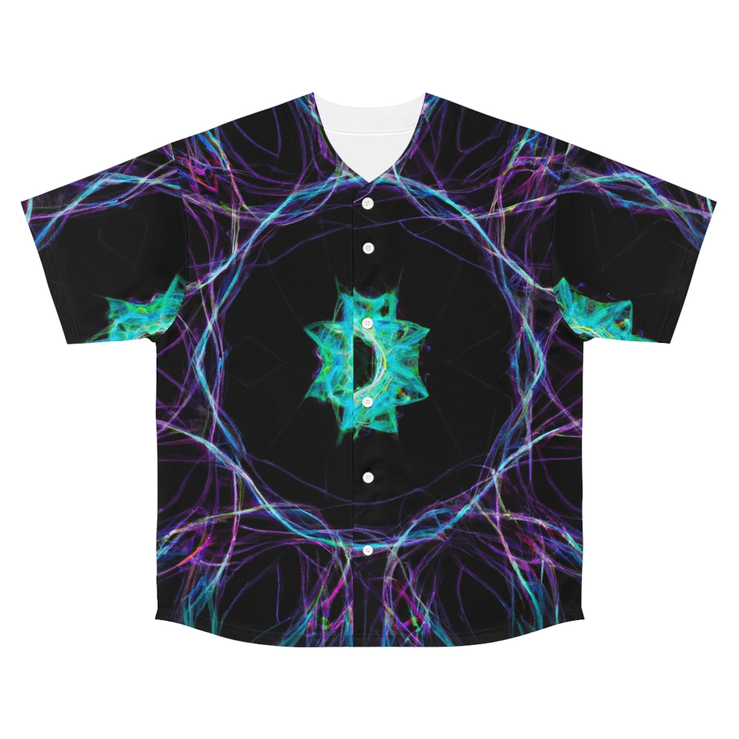 Electric Cosmic Splatter. Trippy Infinity Patterns Mens Jersey