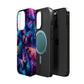 "Neon Butterfly Muster" Neon Butterflies Premium Art Magsafe Magnet Tough IPhone 13 14 15 Pro Plus Max and Mini in Matte and Glossy Phone cases