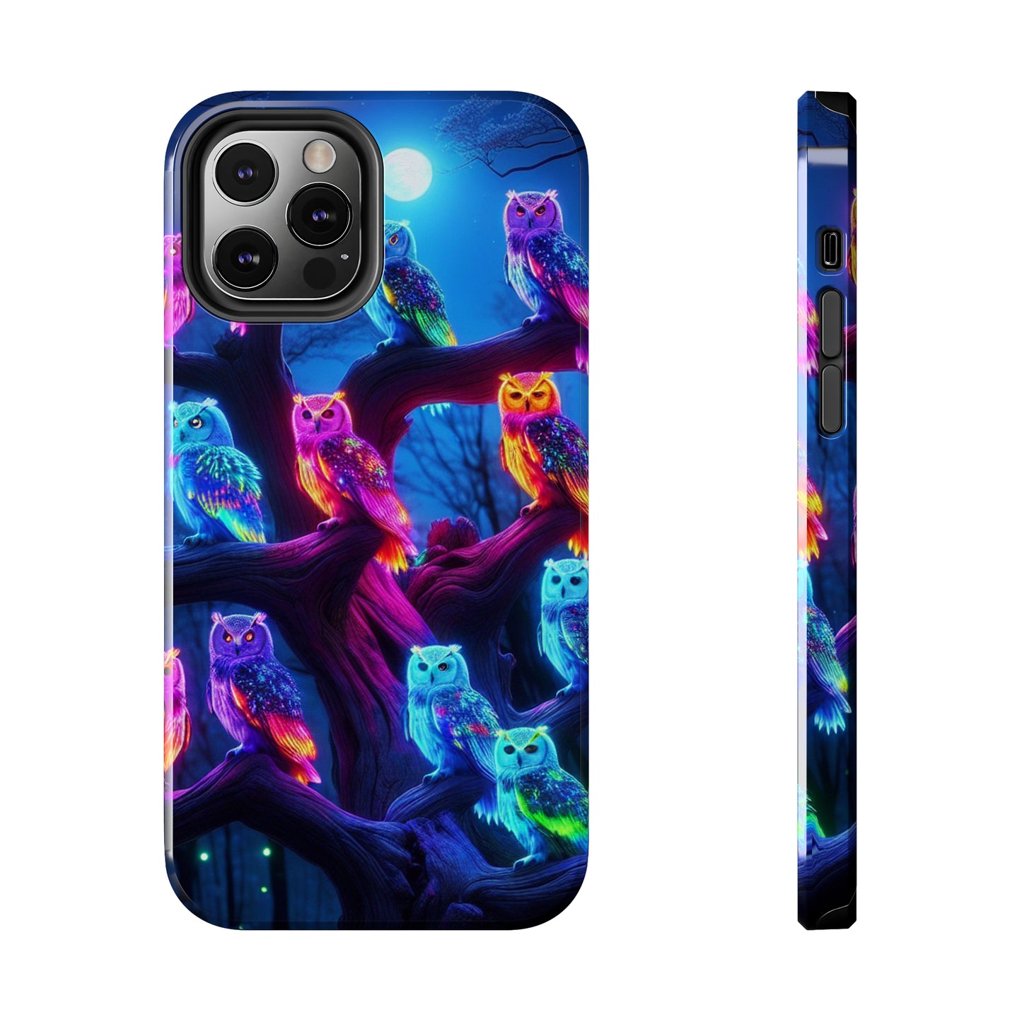 "Neon Nocturne" NEON Owls Tough Phone Case