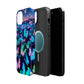 "Fantasia of Neon Butterflies" Neon Butterflies Premium Art Magsafe Magnet Tough IPhone 13 14 15 Pro Plus Max and Mini in Matte and Glossy Phone cases