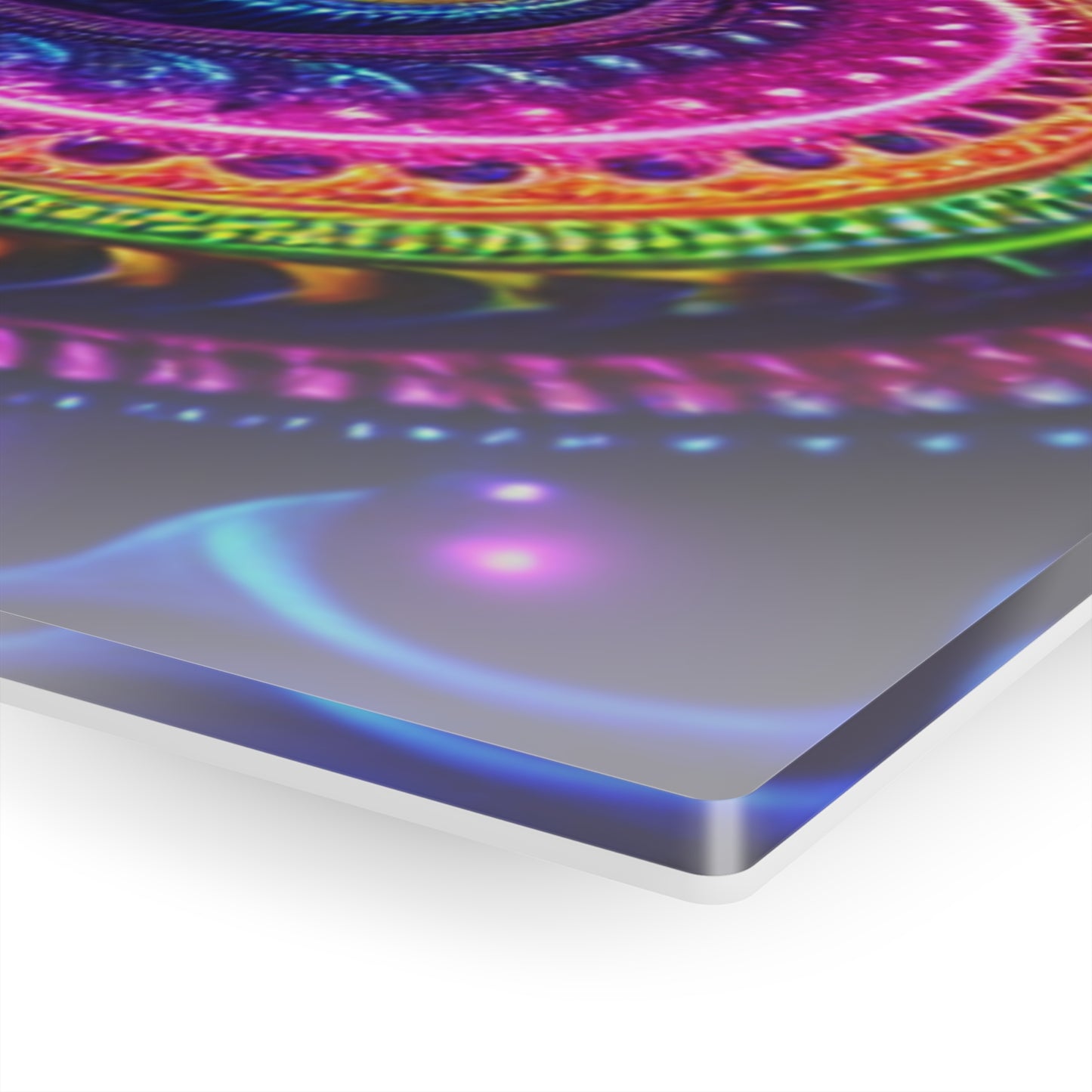 Quantum Prismatic Visions. Trippy infity Pattern 1/4" Glossy Acrylic Art