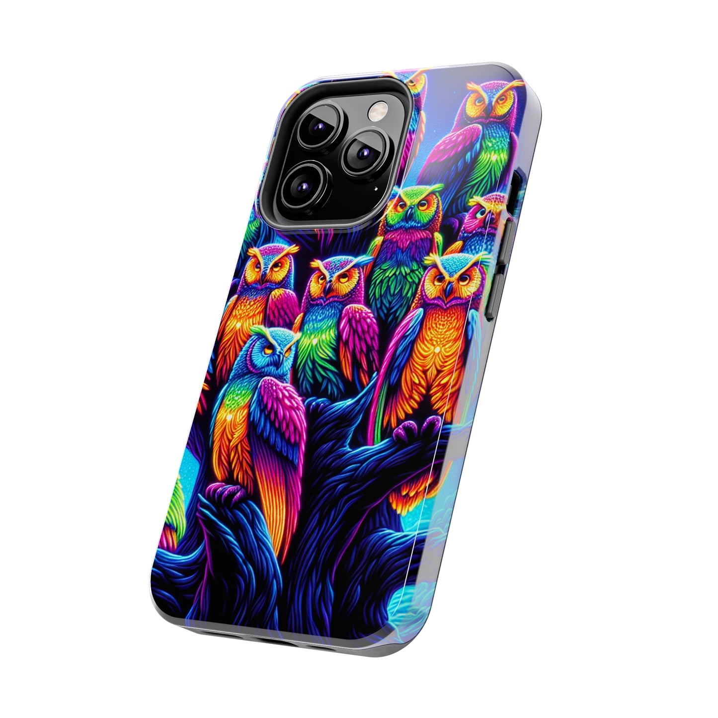 Neon Nocturne. NEON Owls Tough Phone Case