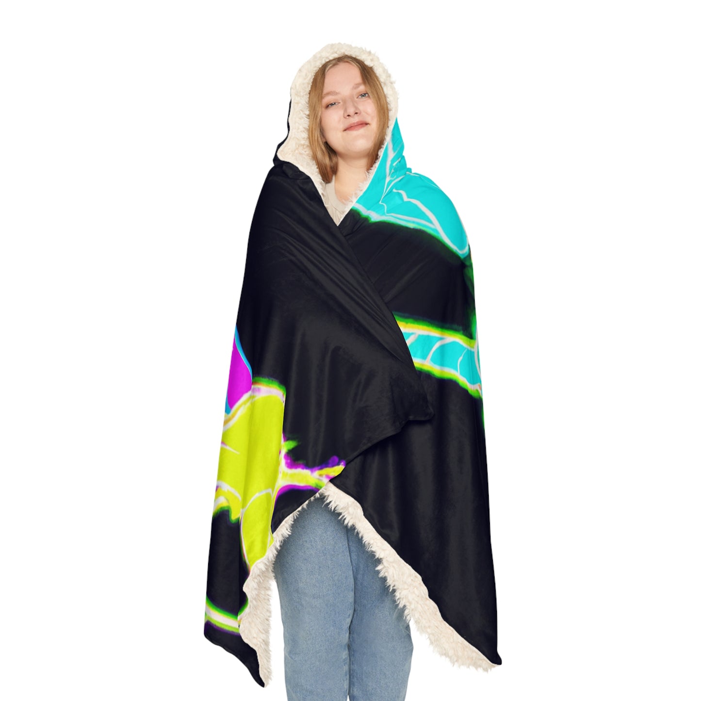 'Neon Dreams' - NEON Unicorns Art Hooded Snuggle Blanket