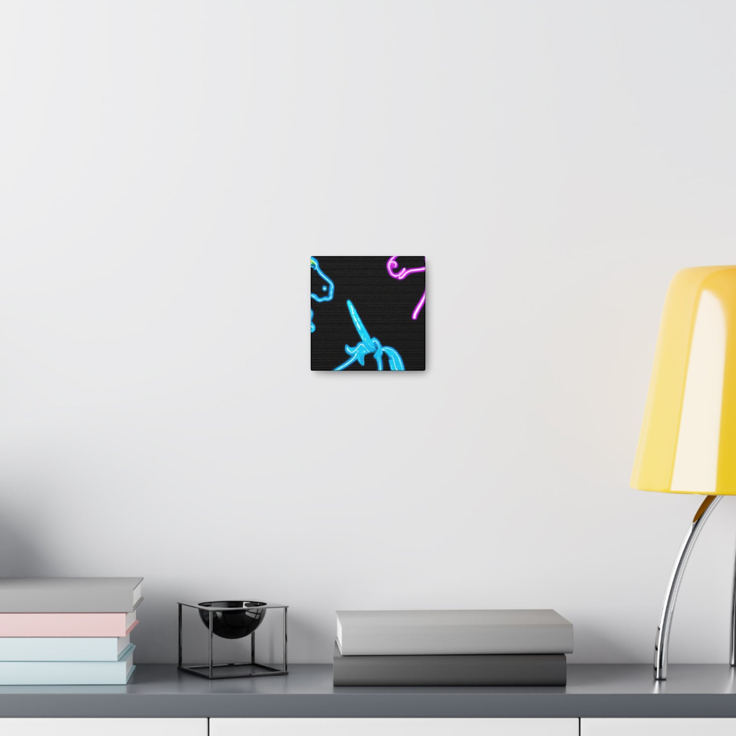 Vibrant Neon Fantasy NEON Unicorns Art Canvas