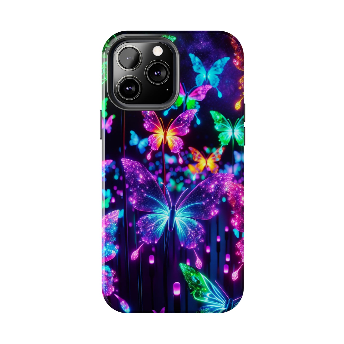 "Vibrance in Flight" NEON Butterflies Tough Phone Case